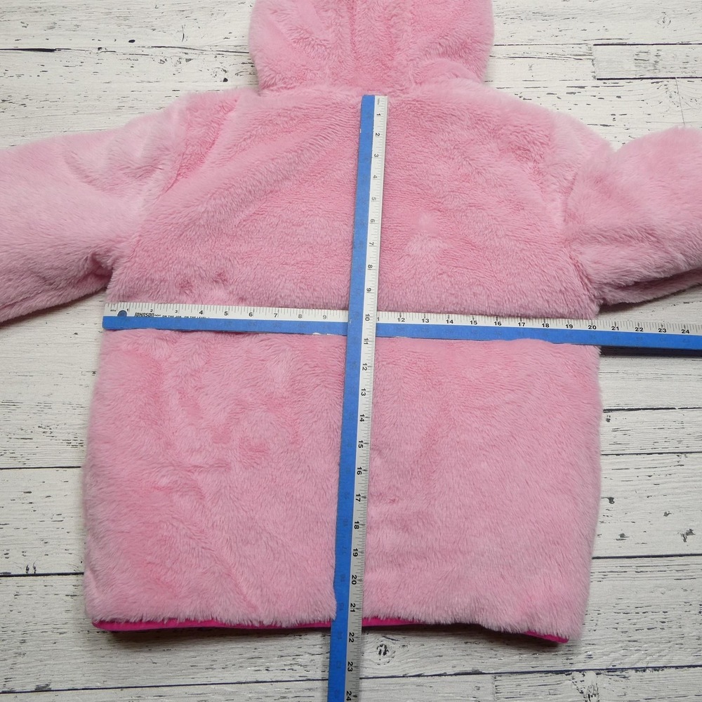 Eddie Bauer Kids Reversible Jacket Girls Large 14/16 Pink Hooded Puffer Fleece - Picture 7 of 9